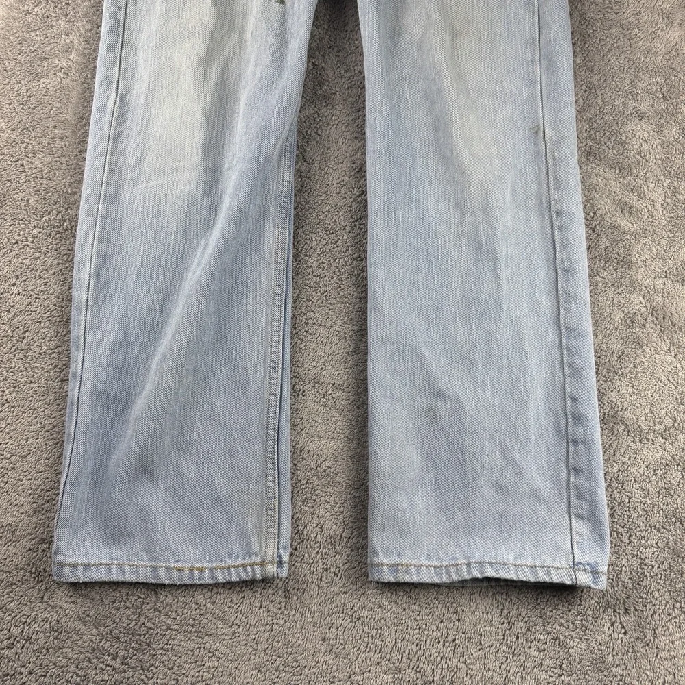 Levis Jeans Mens 34x30.5 Blue Light Wash Straight‎ Leg Mid Rise